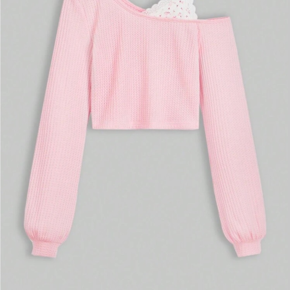 SHEIN Light Pink Off-Shoulder Sweater